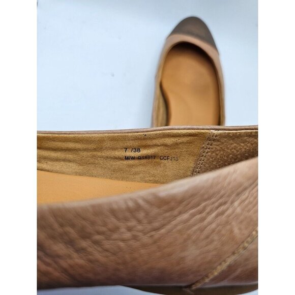 Women's KORKs Kork Ease Anabel Tan with Bronze Cap Toe Leather Flats Size 7 - Picture 7 of 7